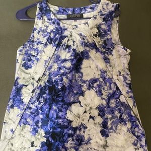 Purple blue and white Floral Kasper Blouse